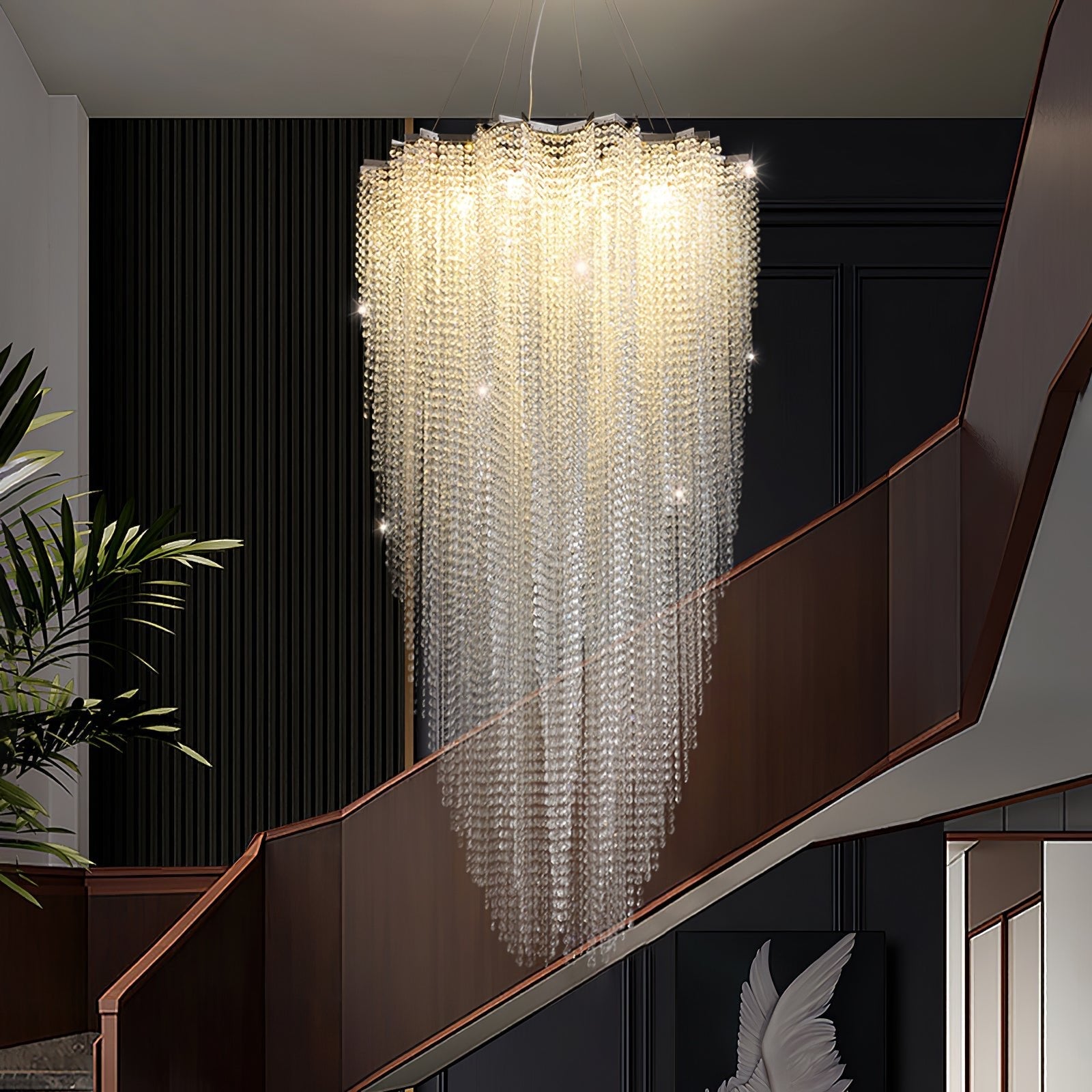 Zashayra Crystal Column Chandelier - Blowlighting