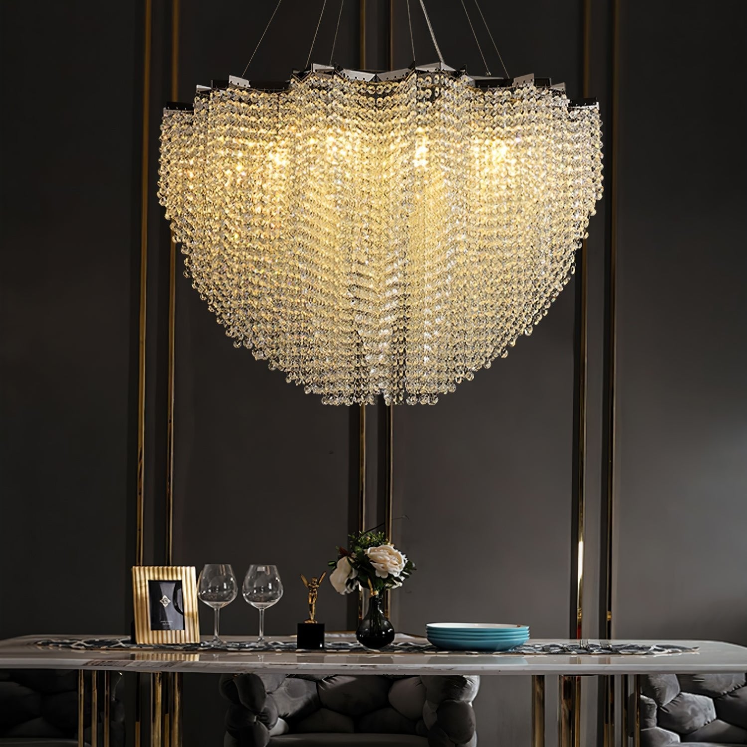Zashayra Crystal Column Chandelier - Blowlighting