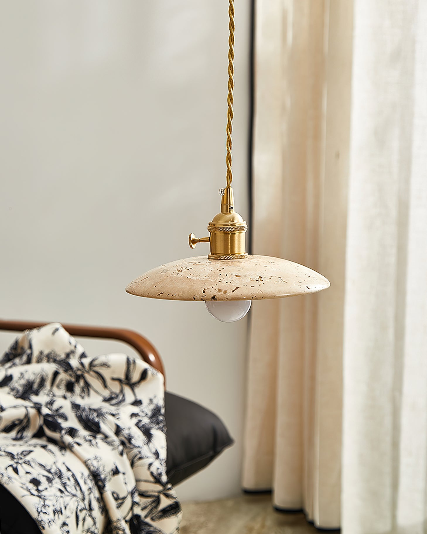 Stella Wabi-Sabi Travertine Pendant Light