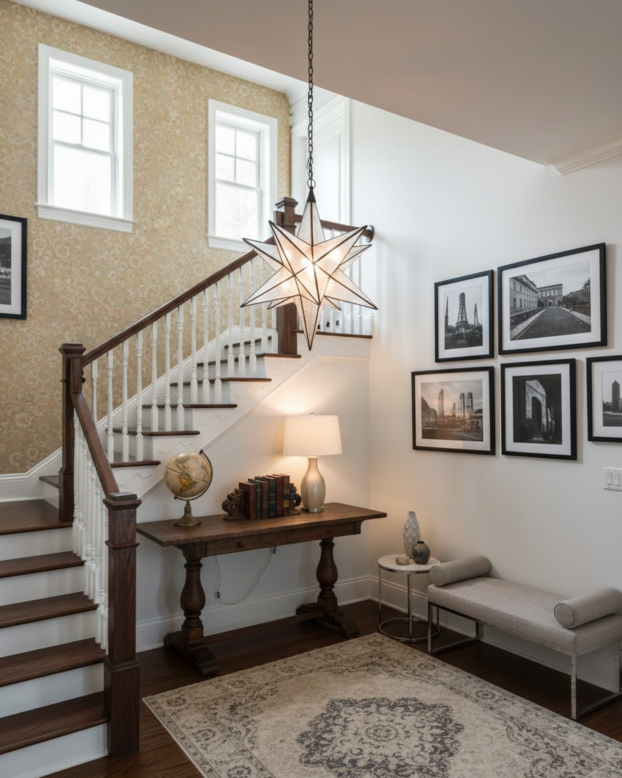 Stellora Modern Brass Glass Chandelier