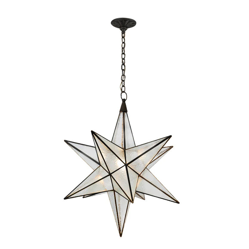 Stellora Modern Brass Glass Chandelier
