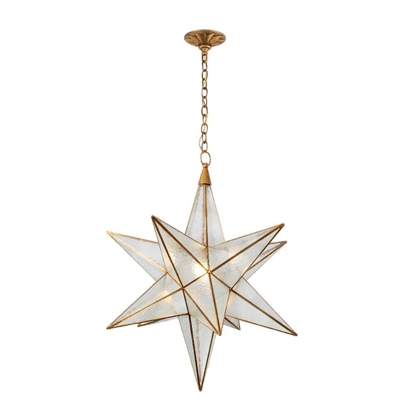 Stellora Modern Brass Glass Chandelier