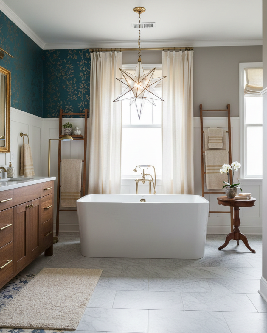 Stellora Modern Brass Glass Chandelier