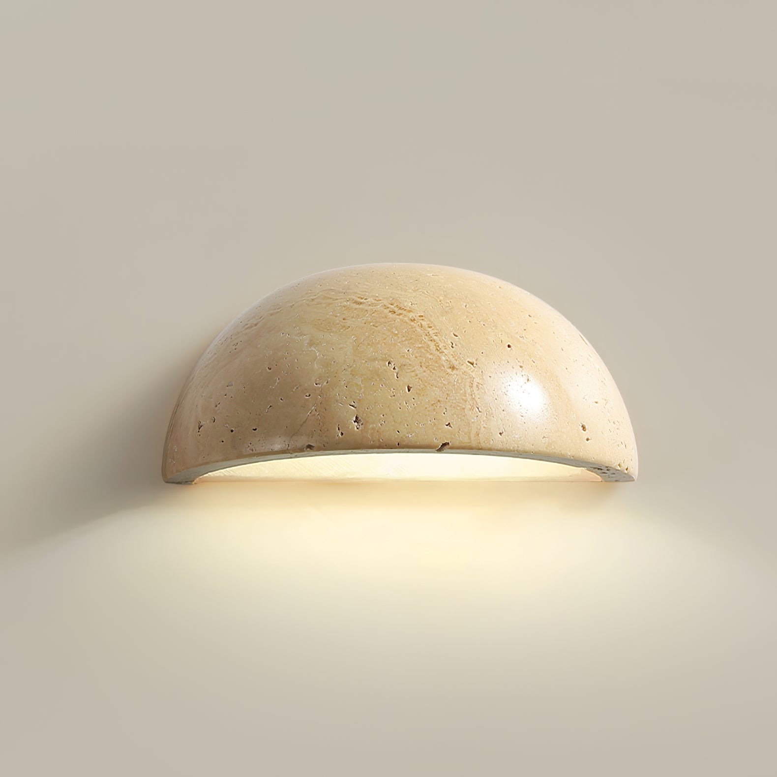 Vethayra Half-Dome Travertine Wall Light - Blowlighting