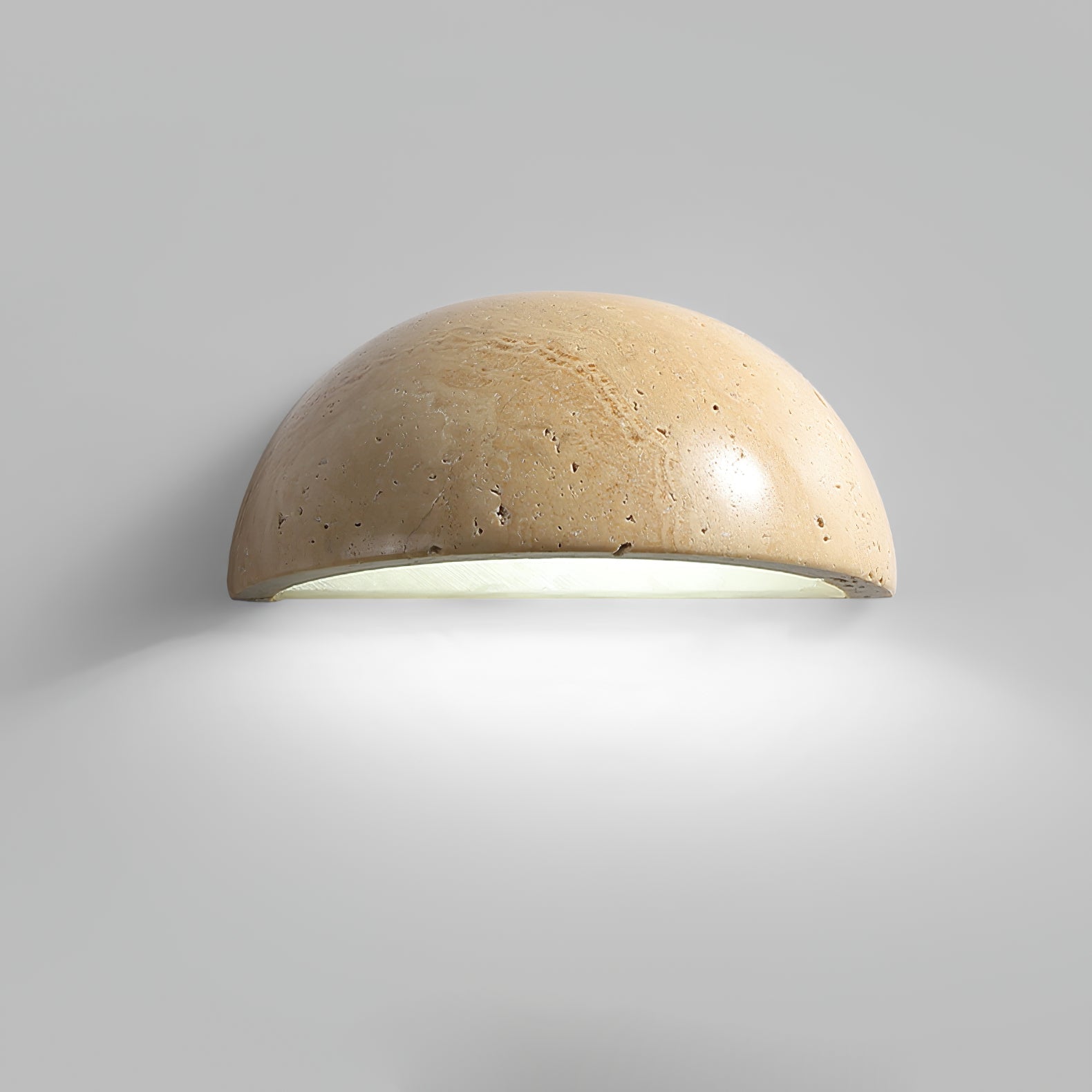 Vethayra Half-Dome Travertine Wall Light - Blowlighting