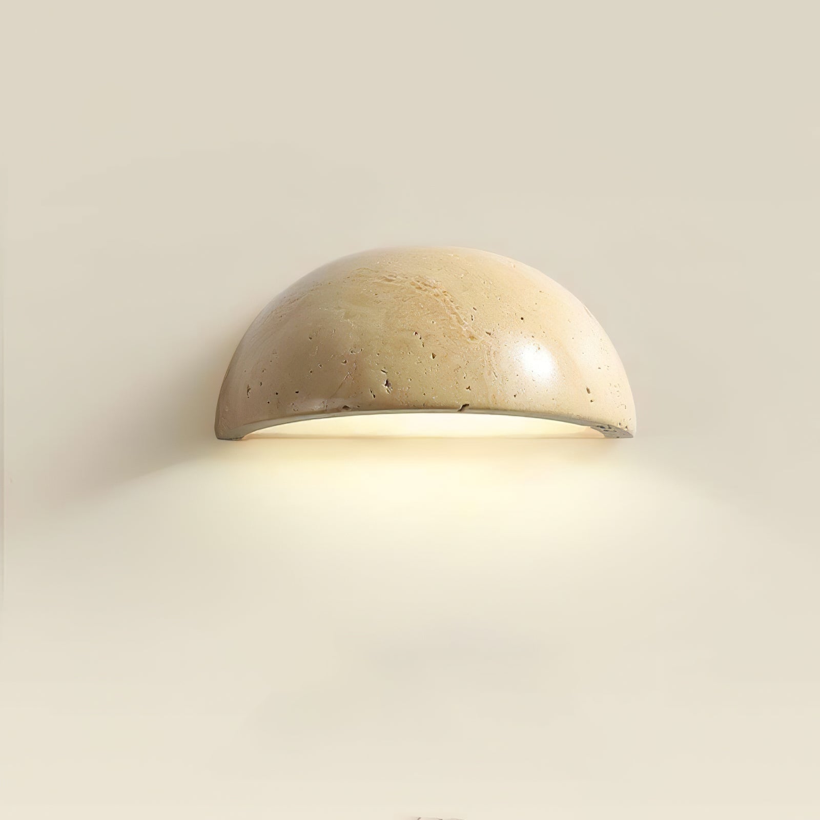 Vethayra Half-Dome Travertine Wall Light - Blowlighting