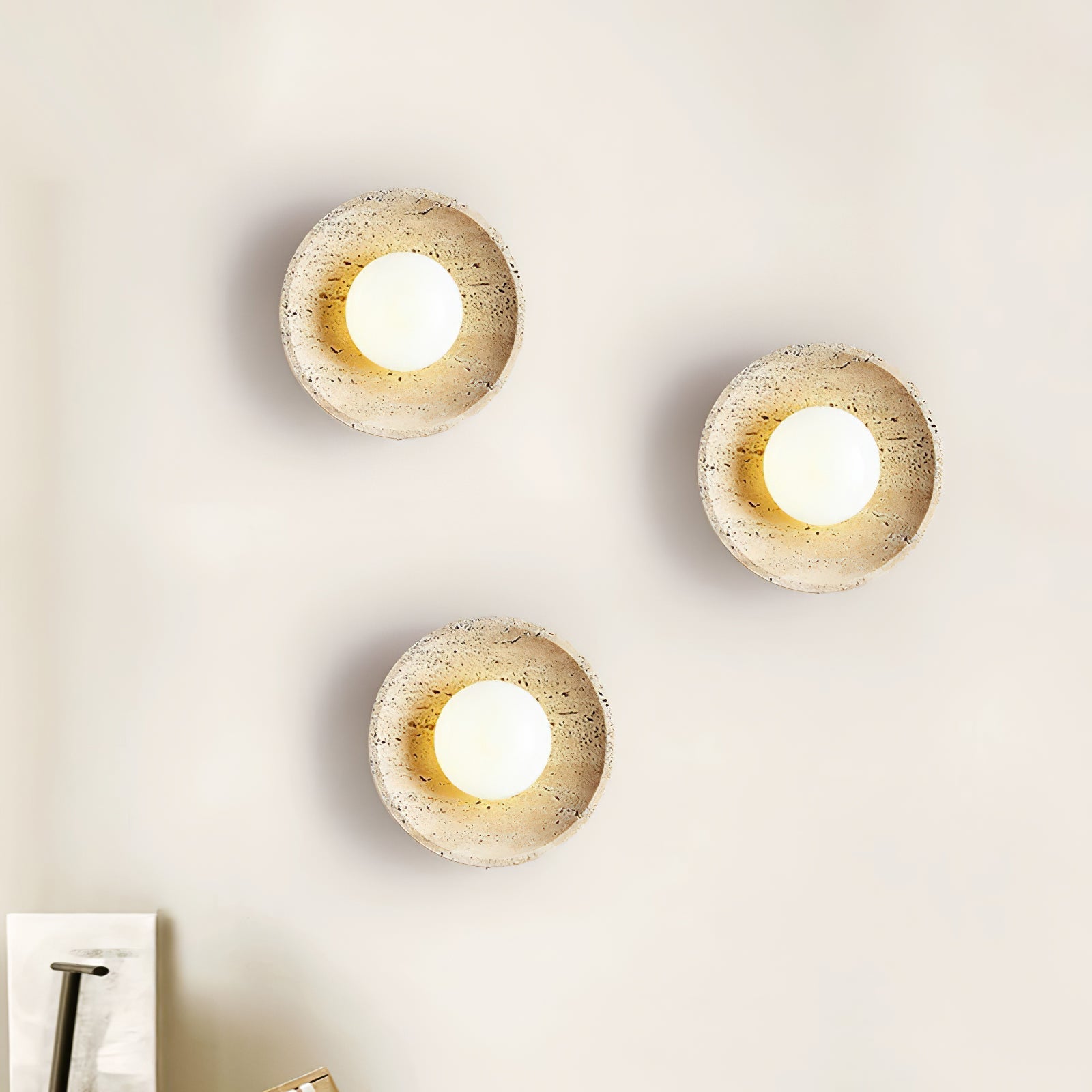 Cocarila Ring Shade Travertine Wall Light - Blowlighting