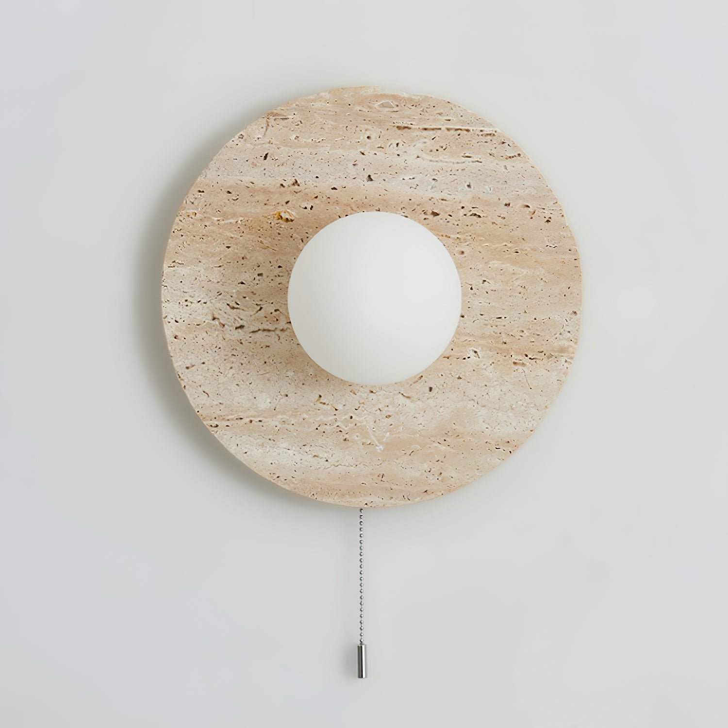 Vephair Bowl-Frame Travertine Wall Light - Blowlighting