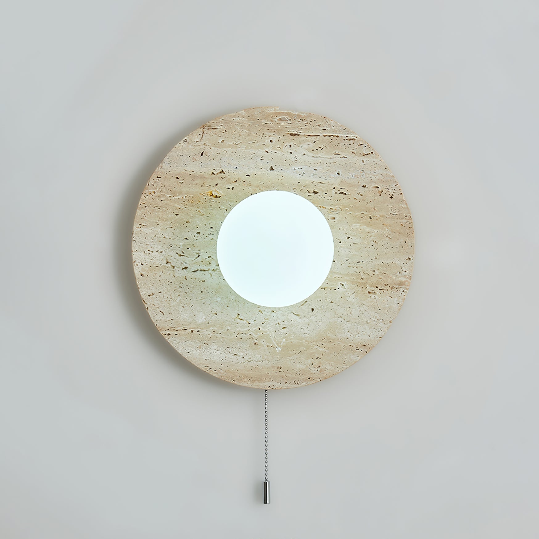 Vephair Bowl-Frame Travertine Wall Light - Blowlighting