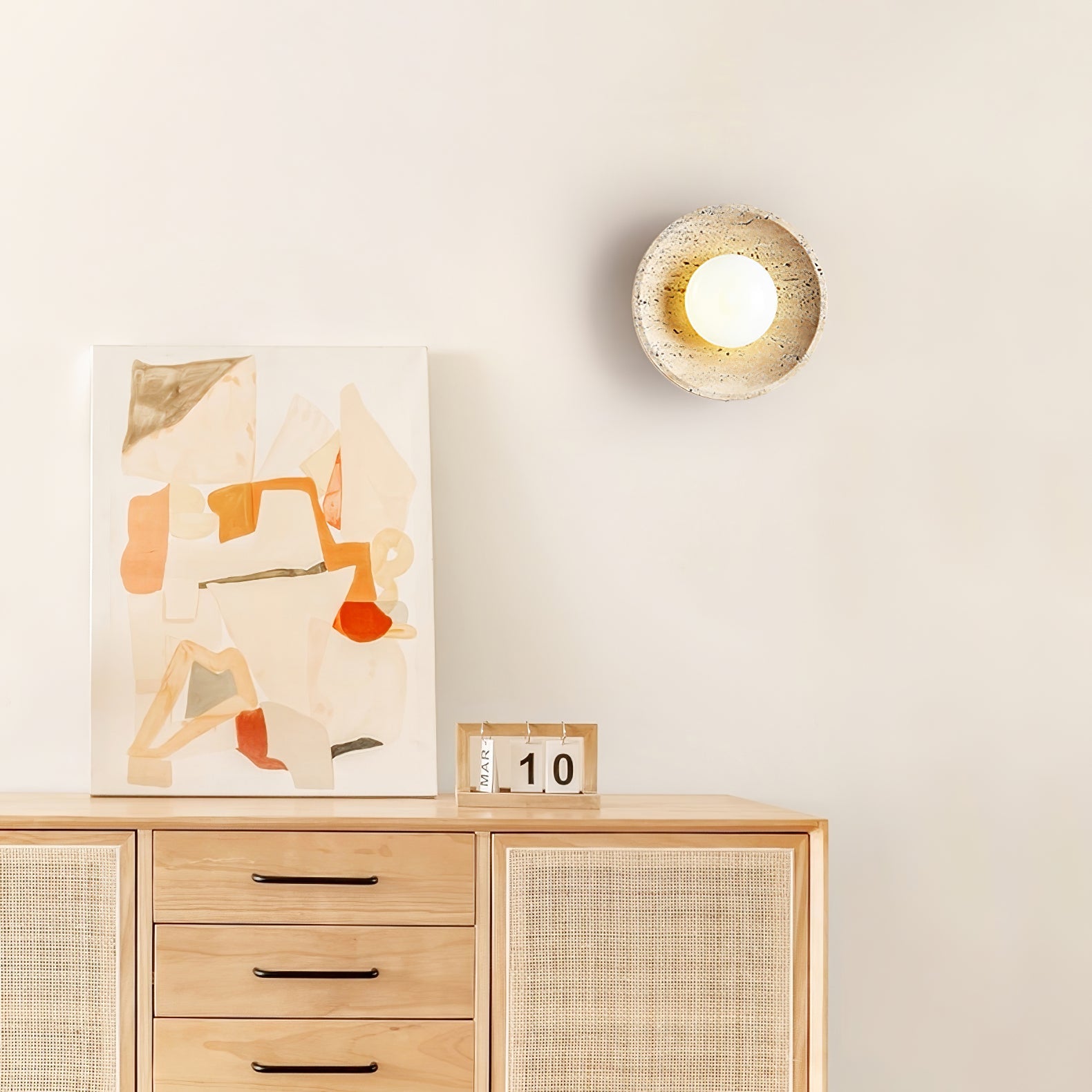 Cocarila Ring Shade Travertine Wall Light - Blowlighting