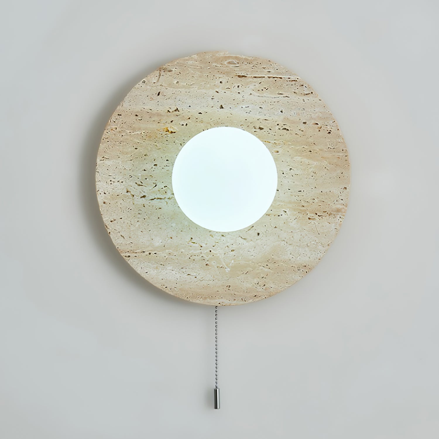 Vephair Bowl-Frame Travertine Wall Light - Blowlighting