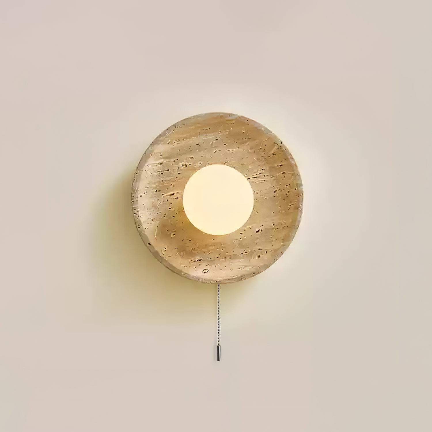 Vephair Bowl-Frame Travertine Wall Light - Blowlighting