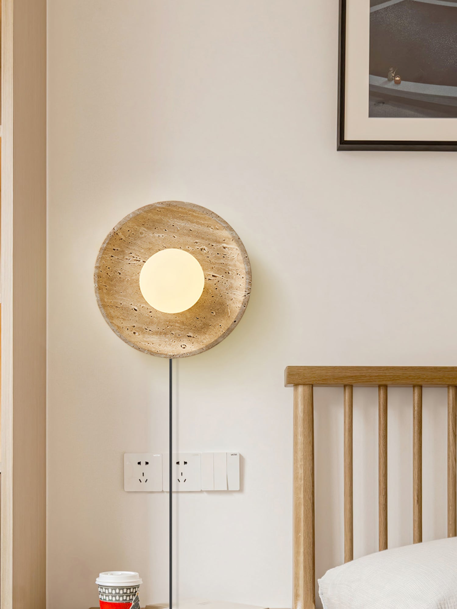 Cocarila Ring Shade Travertine Wall Light - Blowlighting