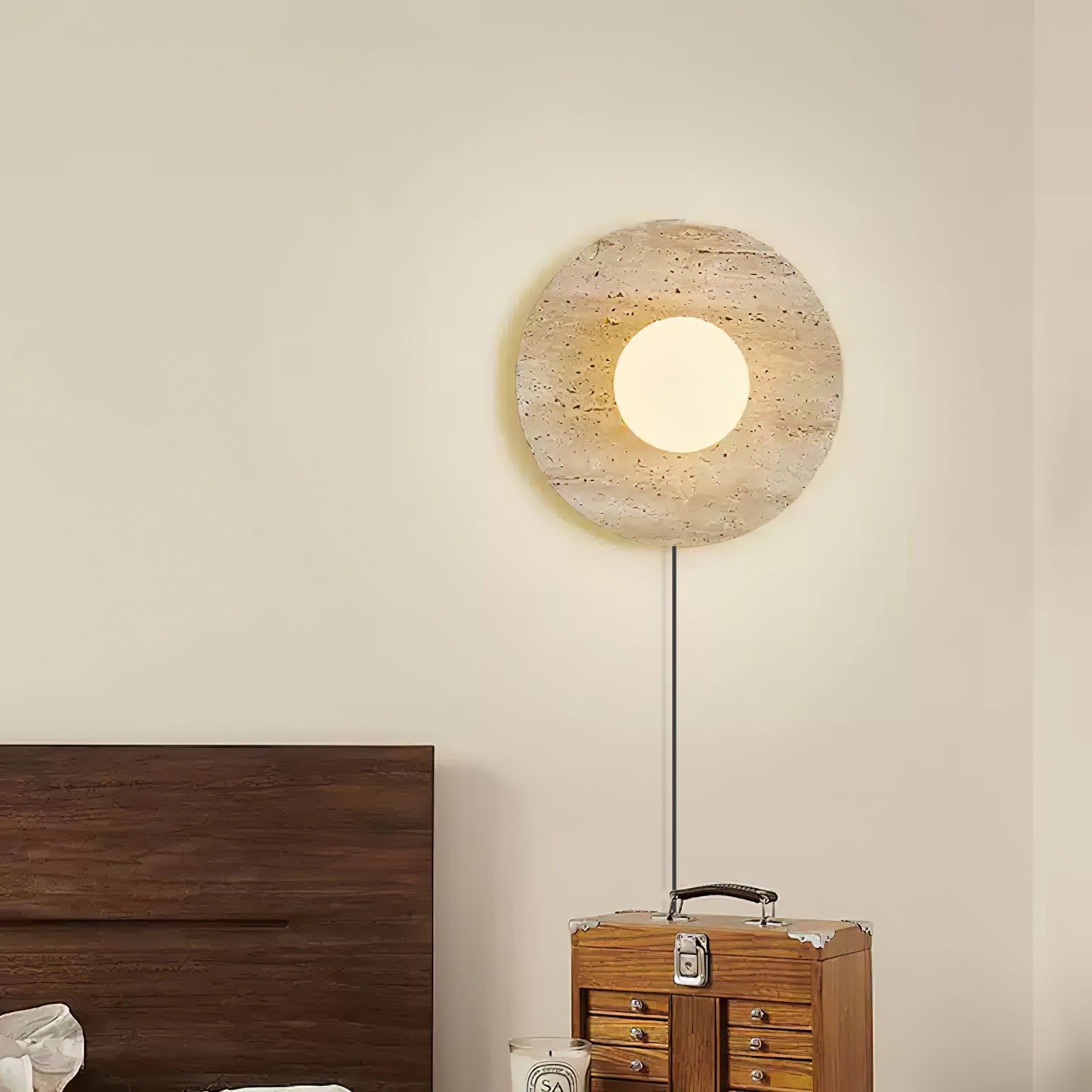 Cocarila Ring Shade Travertine Wall Light - Blowlighting