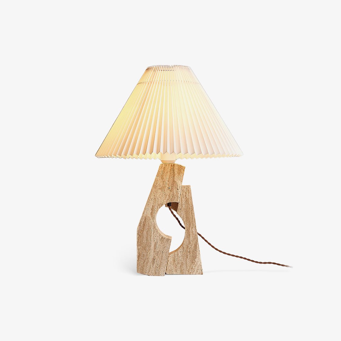 Arvinyra Sculptural Travertine Table Lamp - Blowlighting
