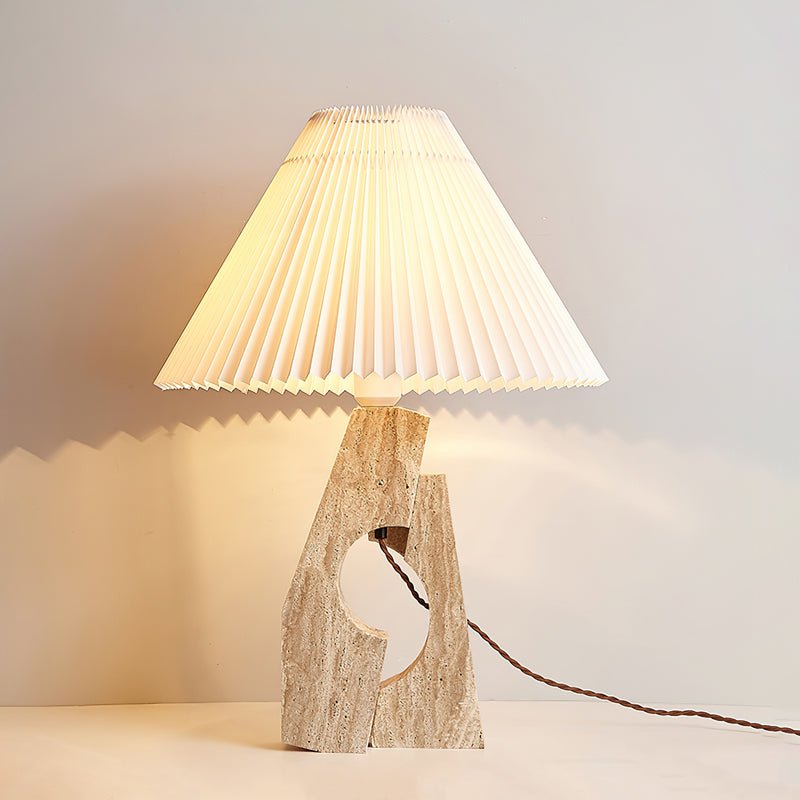 Arvinyra Sculptural Travertine Table Lamp - Blowlighting