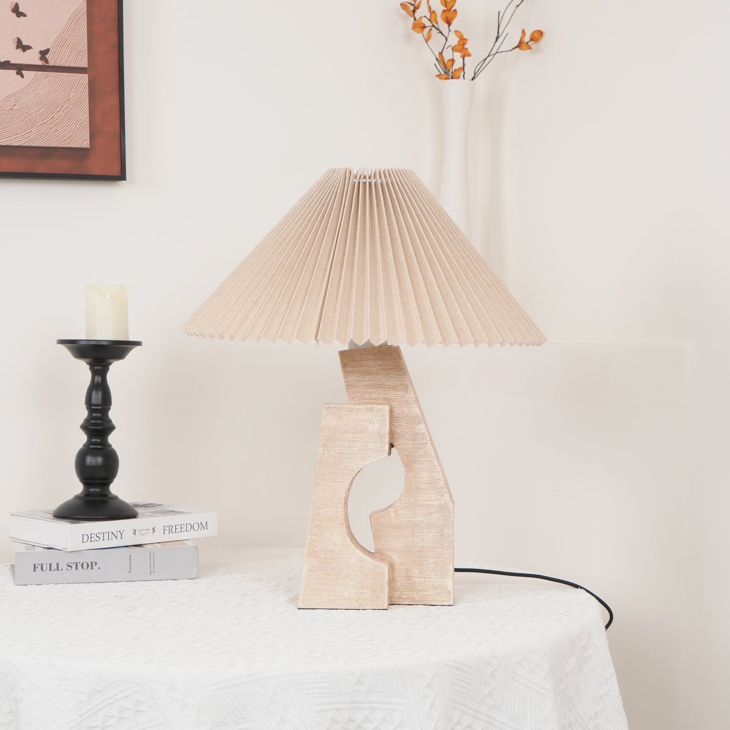 Arvinyra Sculptural Travertine Table Lamp - Blowlighting