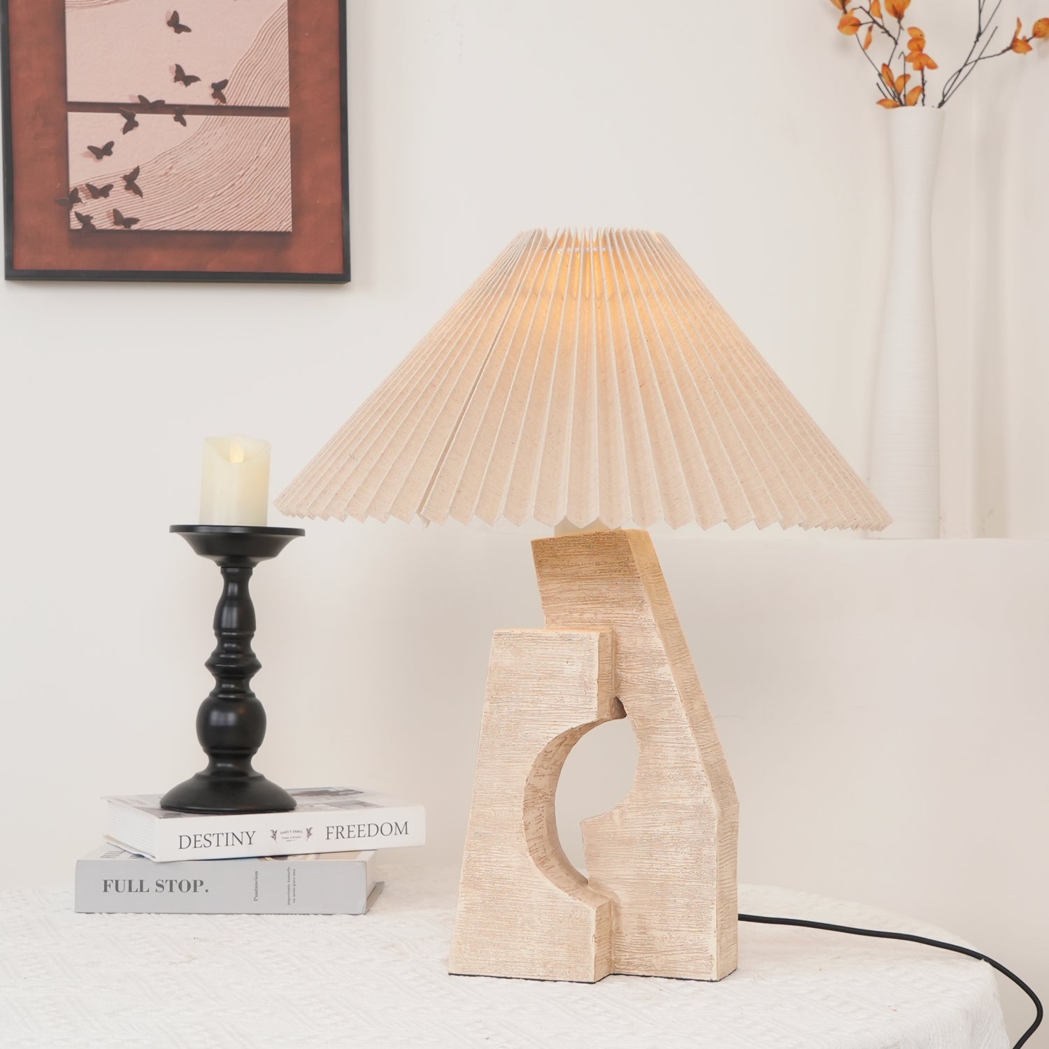 Arvinyra Sculptural Travertine Table Lamp - Blowlighting