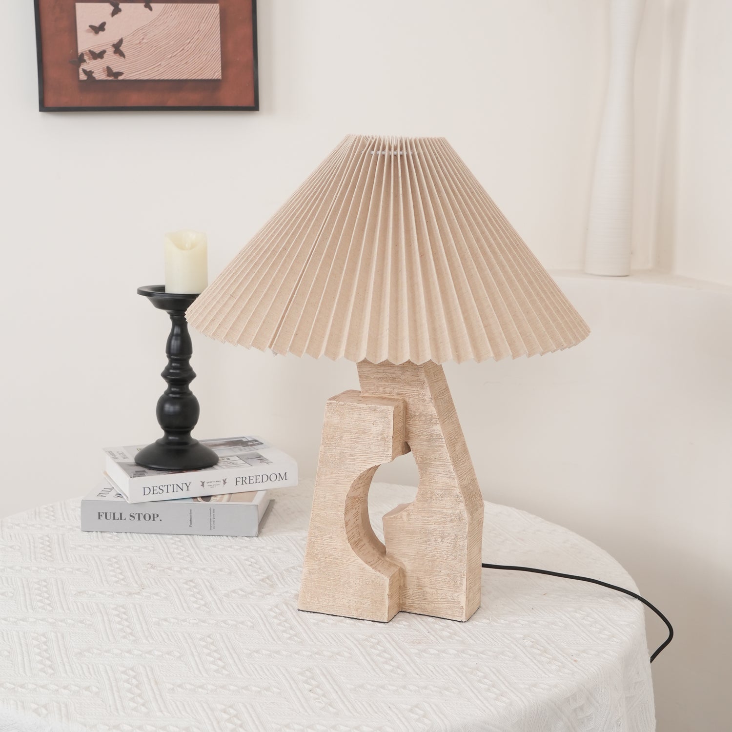 Arvinyra Sculptural Travertine Table Lamp - Blowlighting