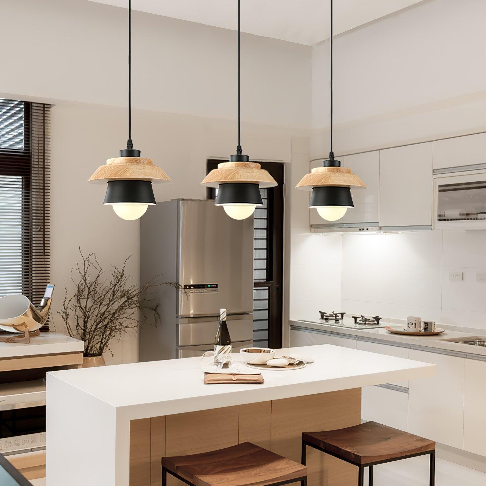 Stone Wood Pendant Lamp - Blowlighting