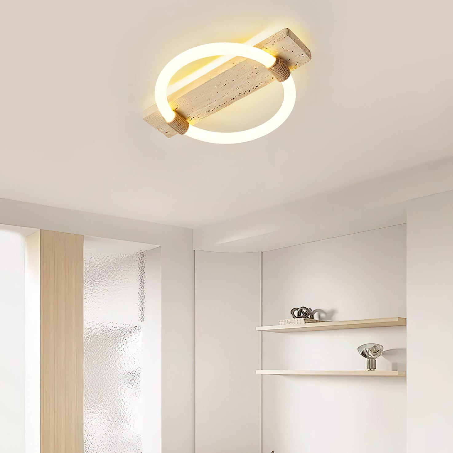 Elmaryra Ringed Travertine Wall Light - Blowlighting
