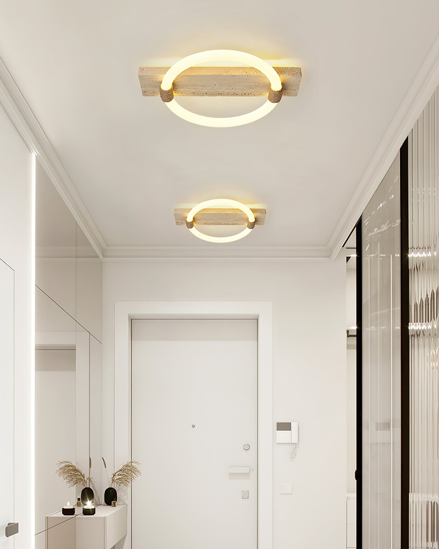 Elmaryra Ringed Travertine Wall Light - Blowlighting