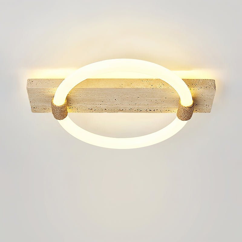 Elmaryra Ringed Travertine Wall Light - Blowlighting