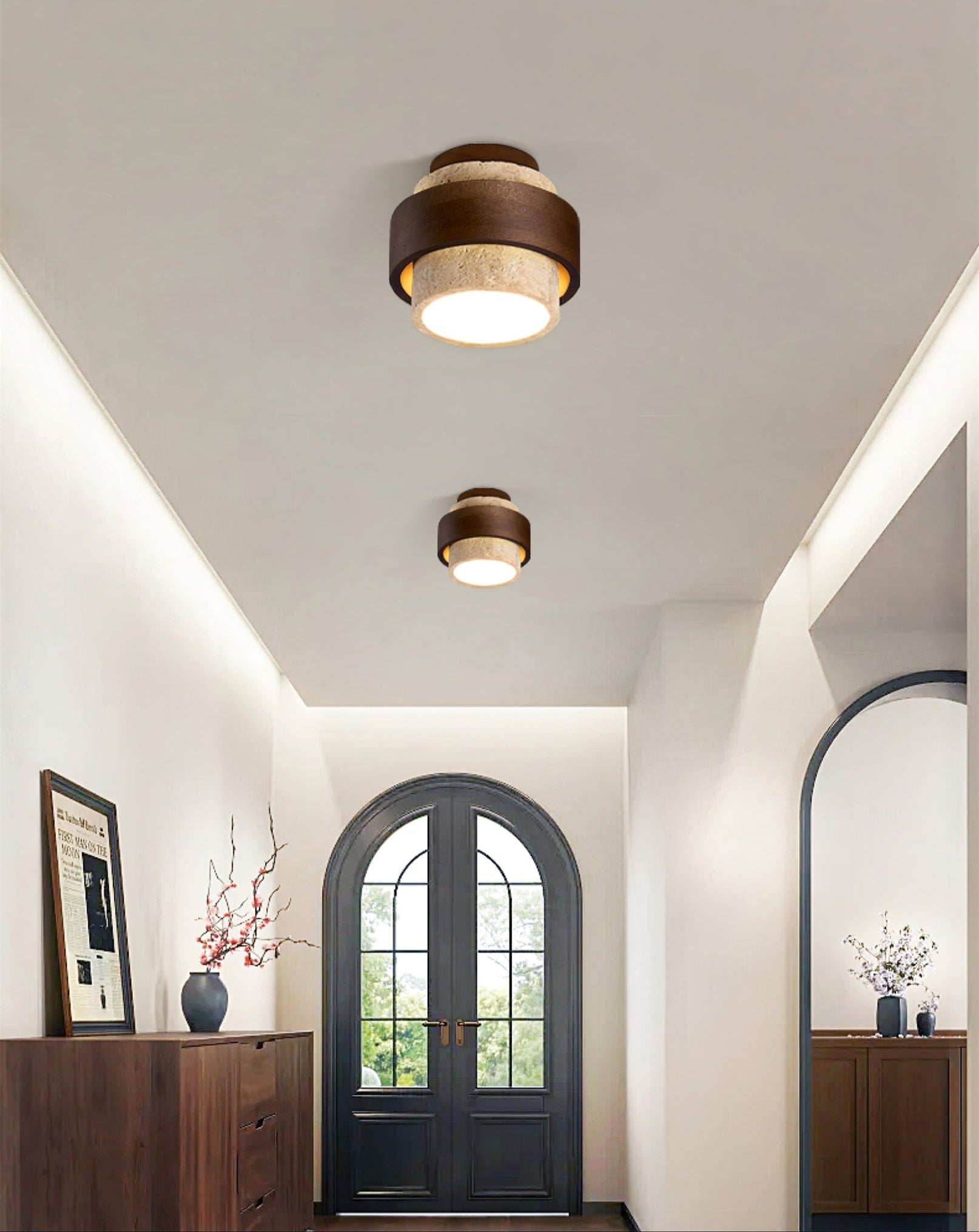 Eltalor Layered Ring Travertine Ceiling Light - Blowlighting