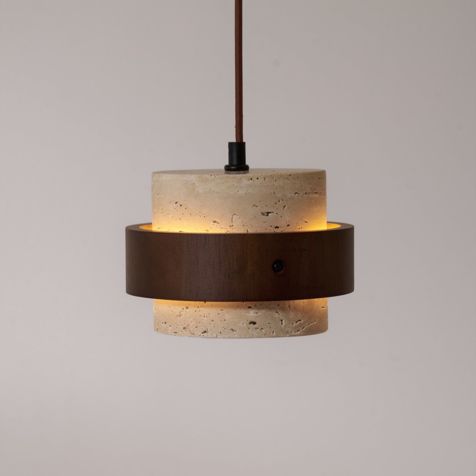 Cumirora Layered Cylinder Travertine Pendant Light - Blowlighting