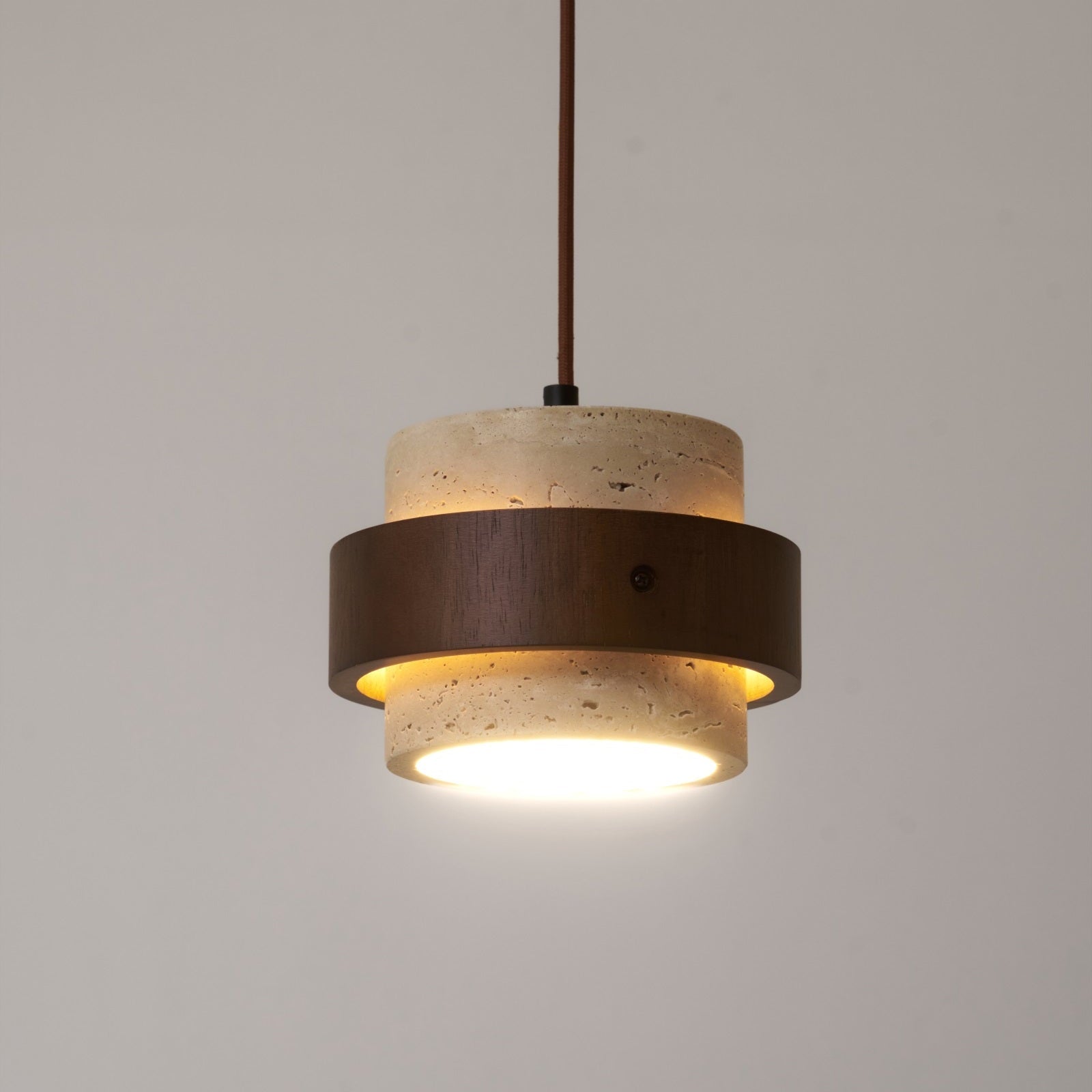 Cumirora Layered Cylinder Travertine Pendant Light - Blowlighting