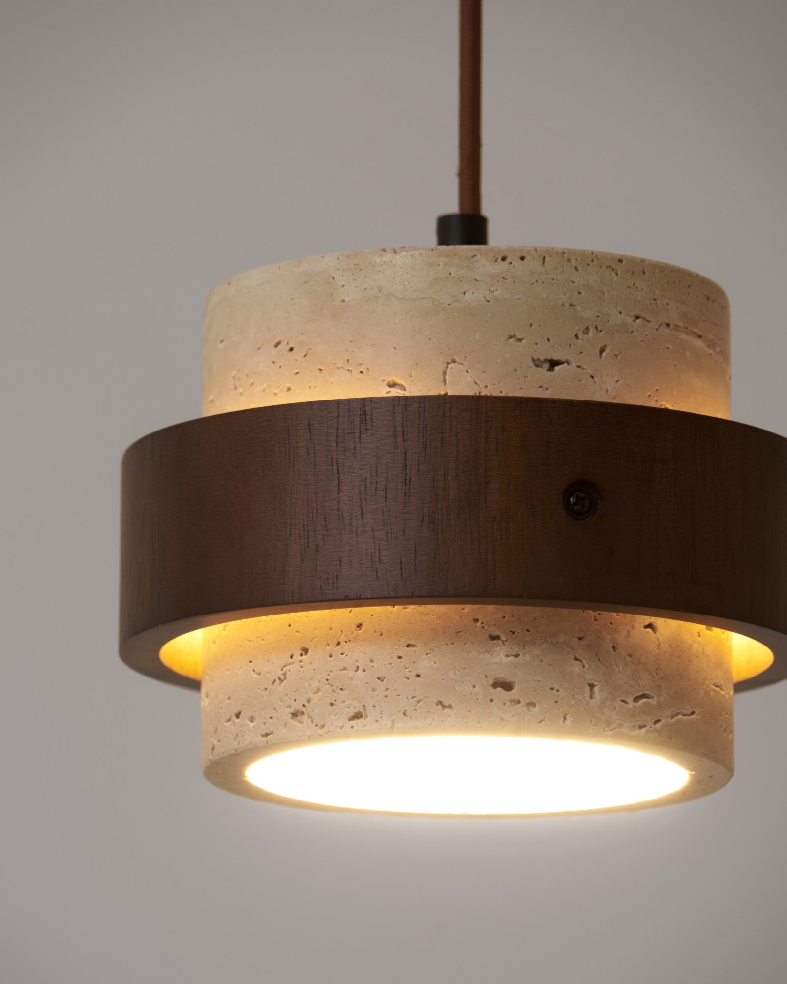 Cumirora Layered Cylinder Travertine Pendant Light - Blowlighting