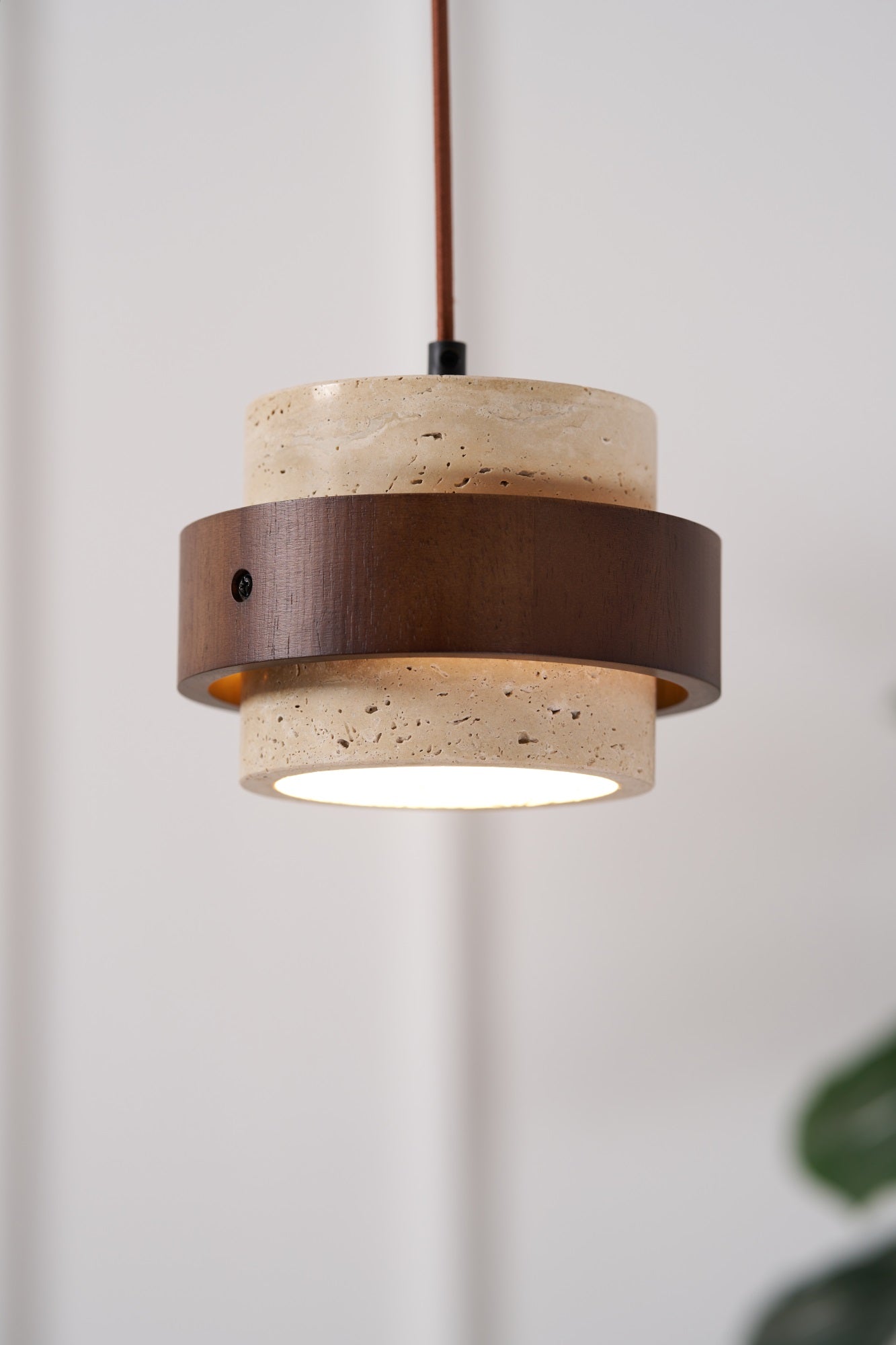 Cumirora Layered Cylinder Travertine Pendant Light - Blowlighting
