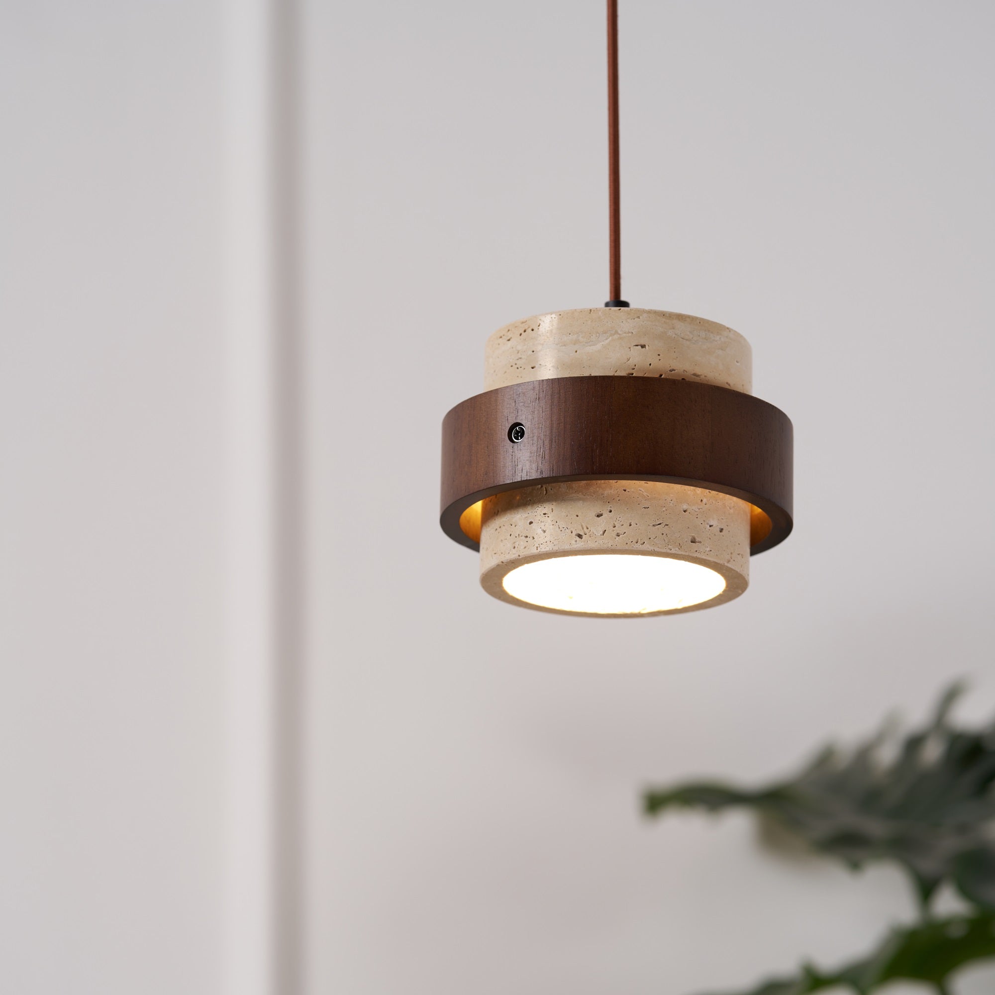 Cumirora Layered Cylinder Travertine Pendant Light - Blowlighting
