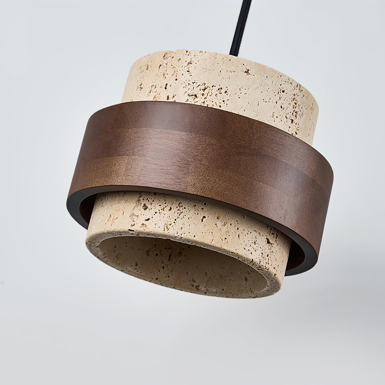 Cumirora Layered Cylinder Travertine Pendant Light - Blowlighting