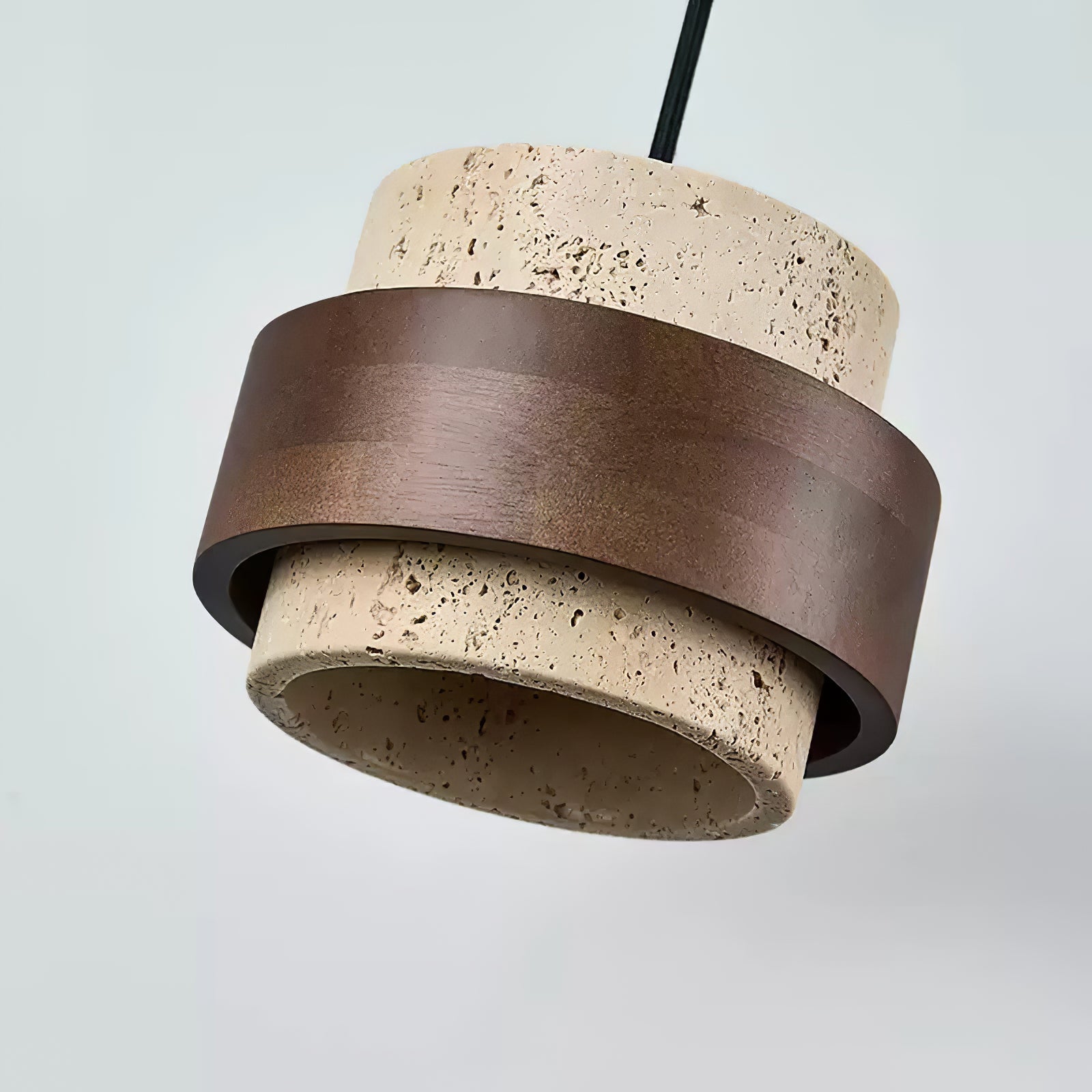 Cumirora Layered Cylinder Travertine Pendant Light - Blowlighting