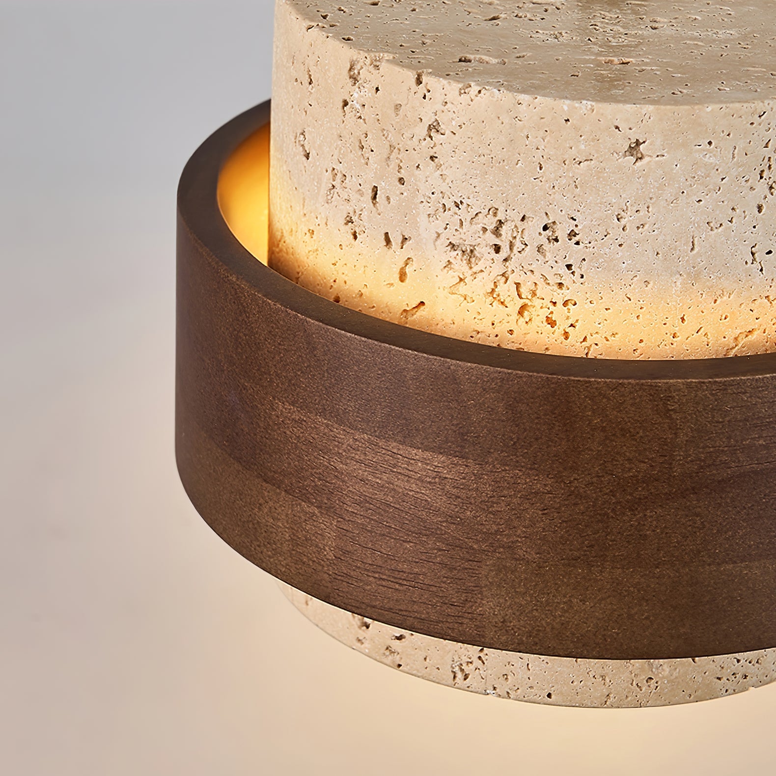 Cumirora Layered Cylinder Travertine Pendant Light - Blowlighting