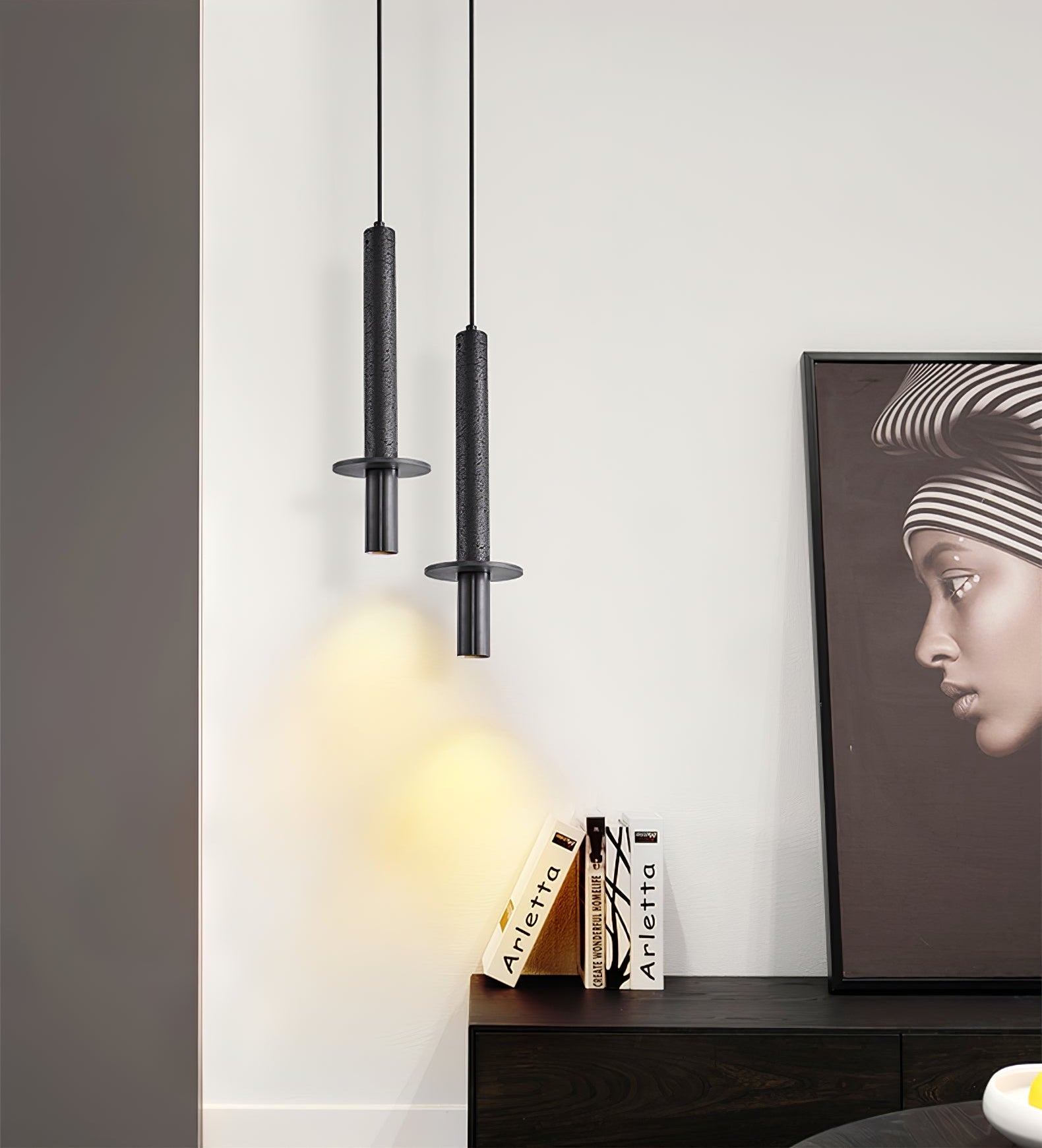 Avdoryra Dual Cylinder Travertine Pendant Light - Blowlighting