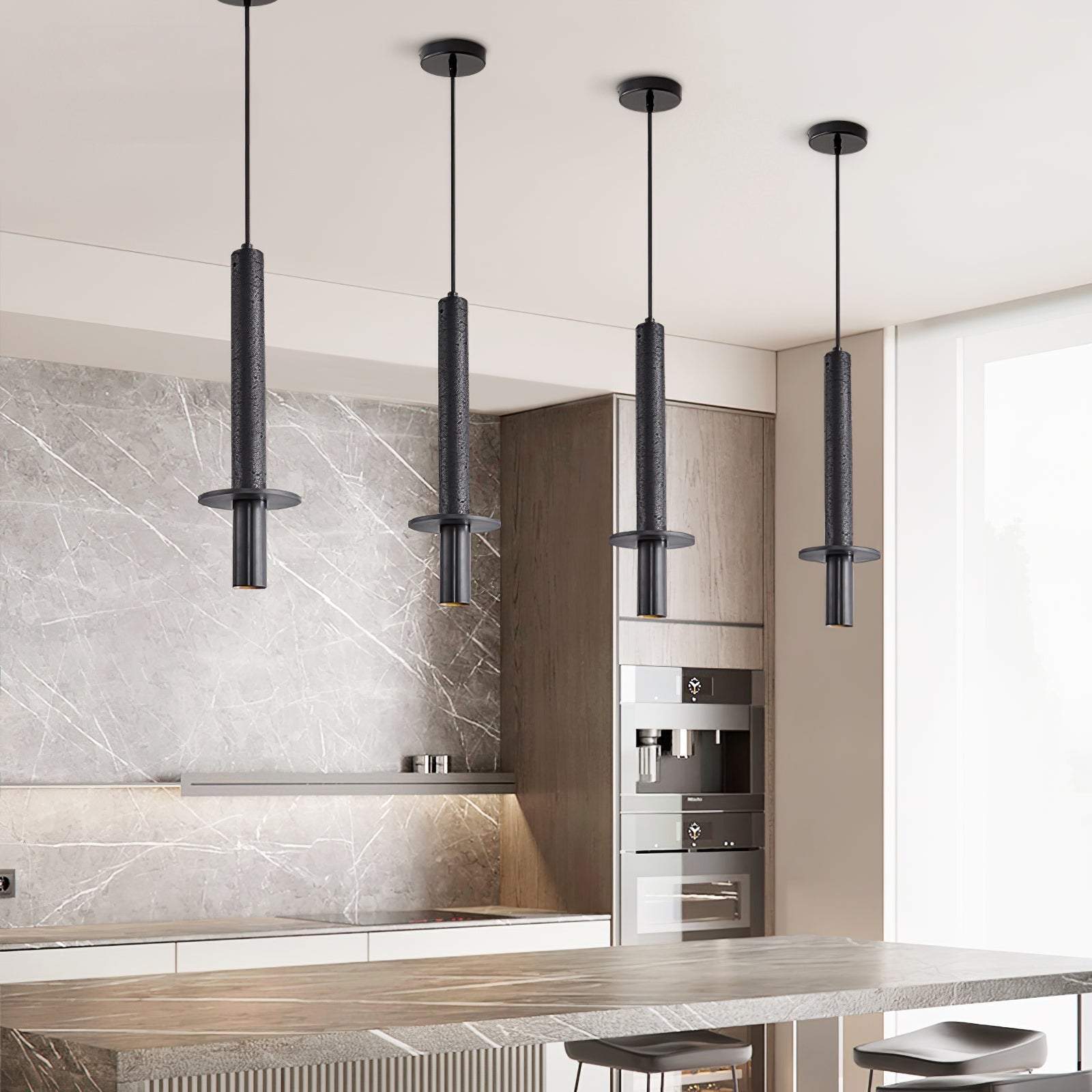 Avdoryra Dual Cylinder Travertine Pendant Light - Blowlighting