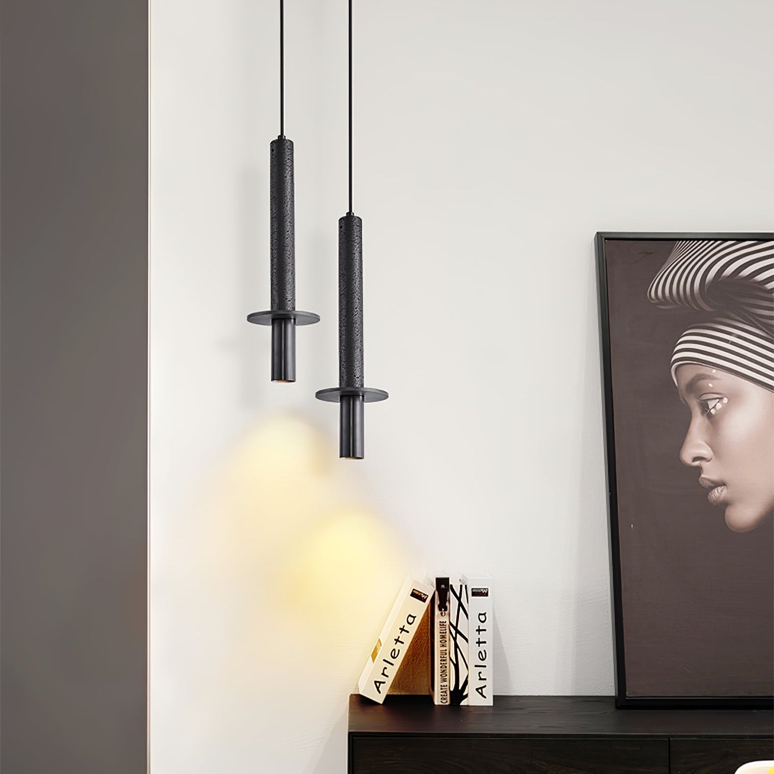 Avdoryra Dual Cylinder Travertine Pendant Light - Blowlighting