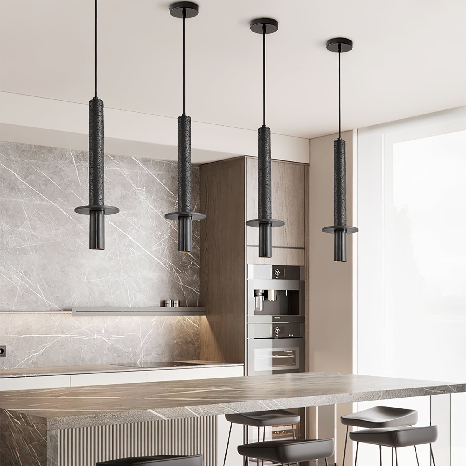 Avdoryra Dual Cylinder Travertine Pendant Light - Blowlighting