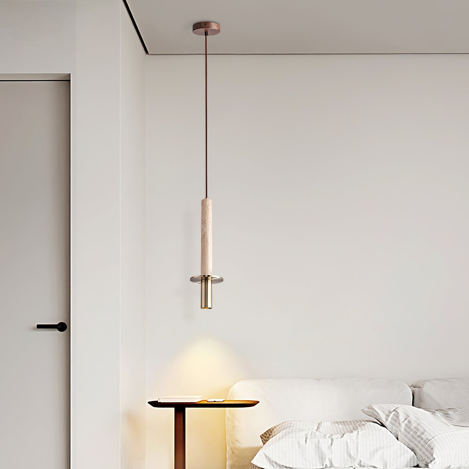 Avdoryra Dual Cylinder Travertine Pendant Light - Blowlighting