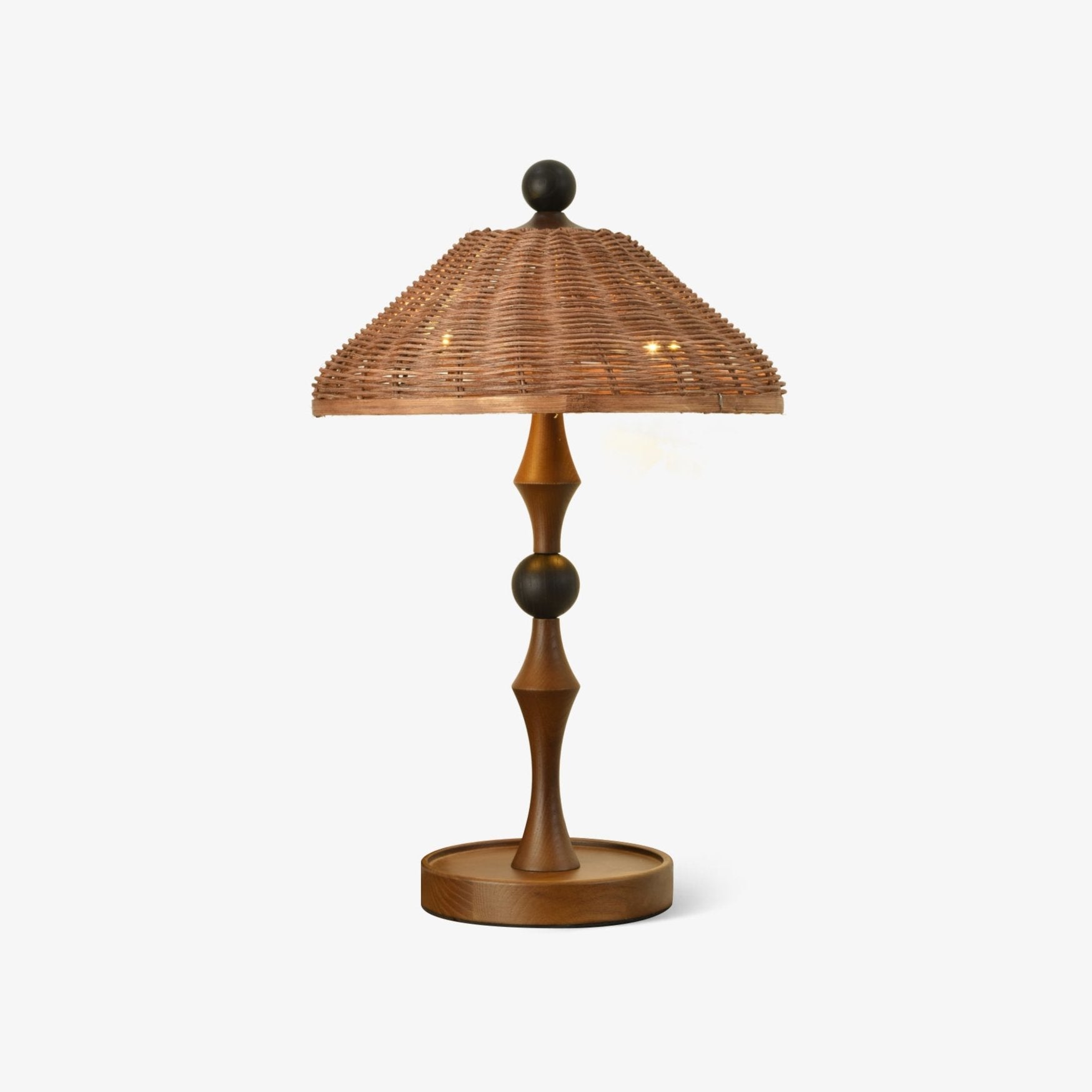 Striped Rattan Shade Table Lamp - Blowlighting