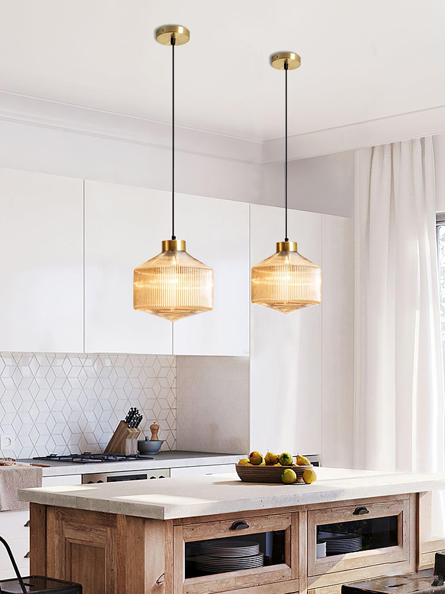 Striped Spinning Top Pendant Light - Blowlighting