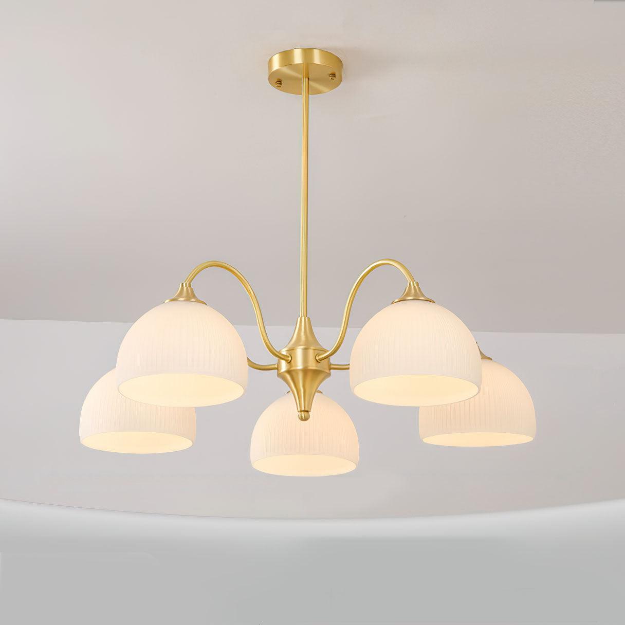 Striped Glass Bowl Chandelier - Blowlighting