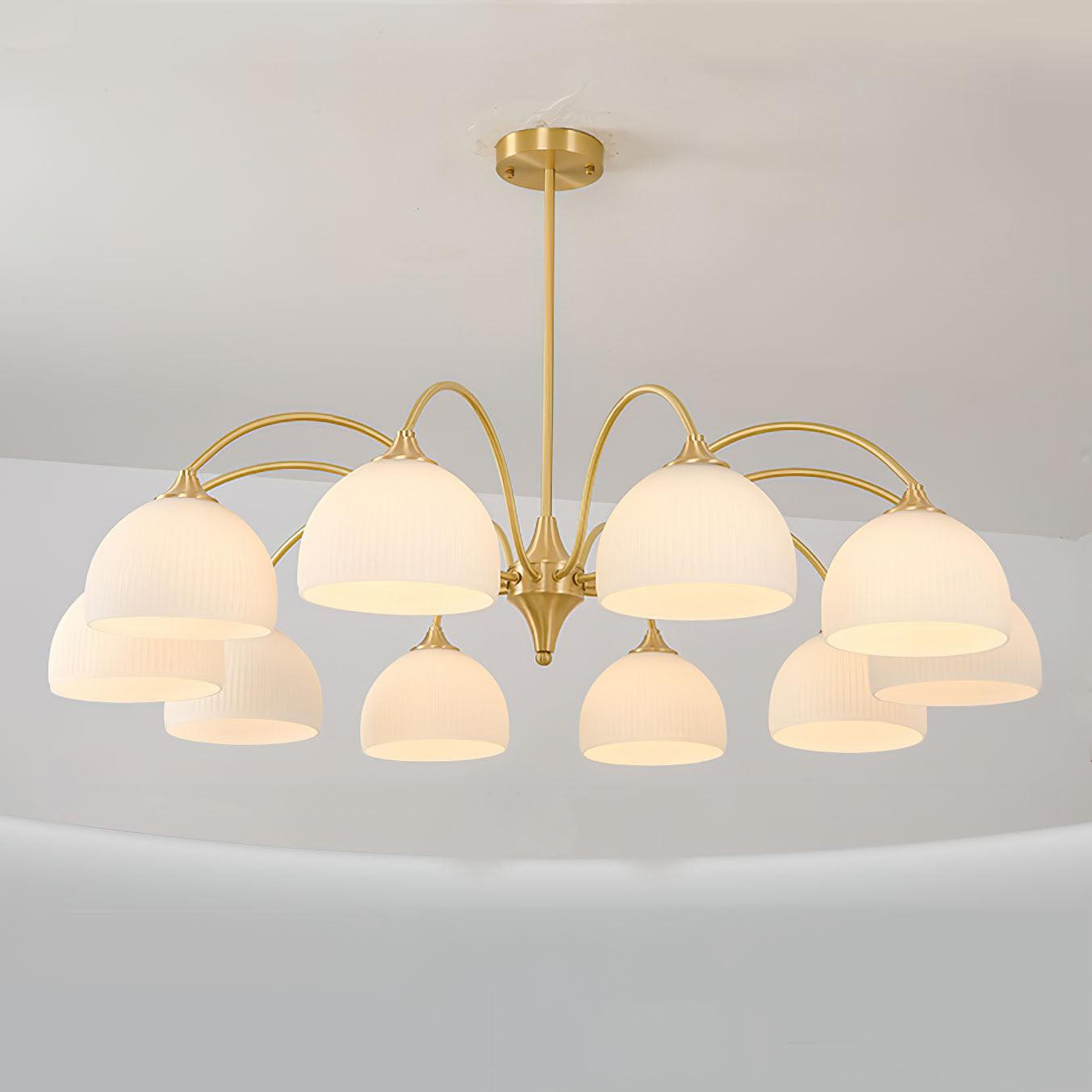 Striped Glass Bowl Chandelier - Blowlighting