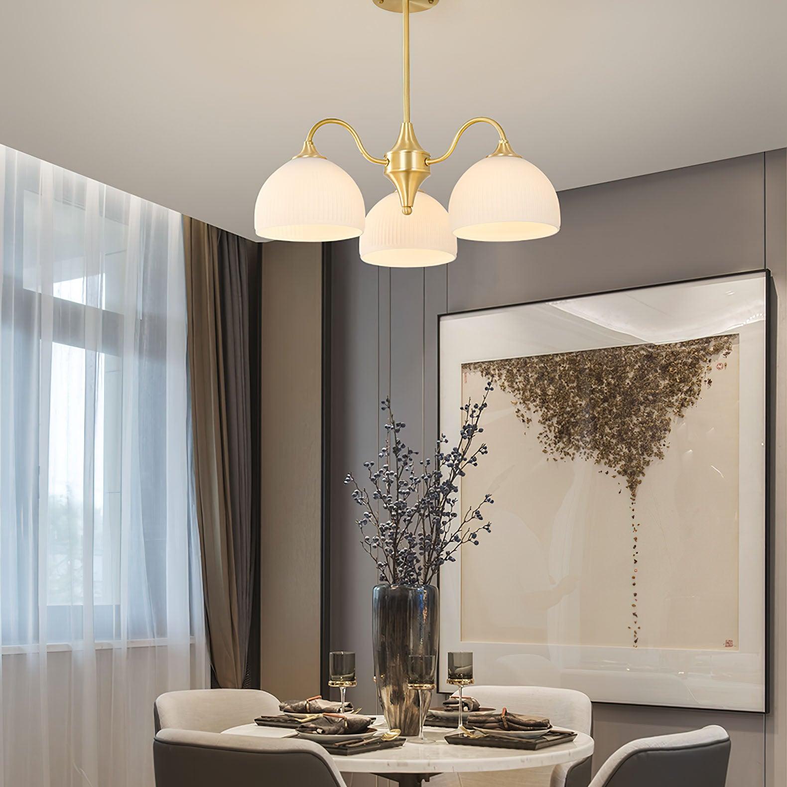 Striped Glass Bowl Chandelier - Blowlighting