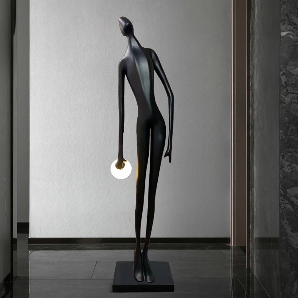 Zolirion Abstract Black Metal Floor Lamp - Blowlighting