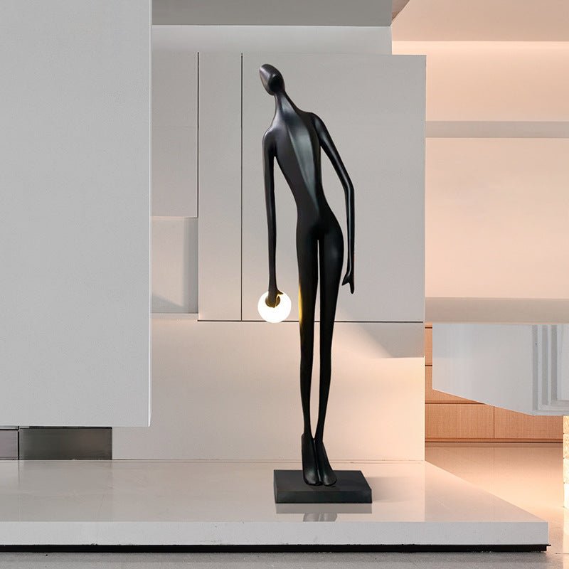 Zolirion Abstract Black Metal Floor Lamp - Blowlighting