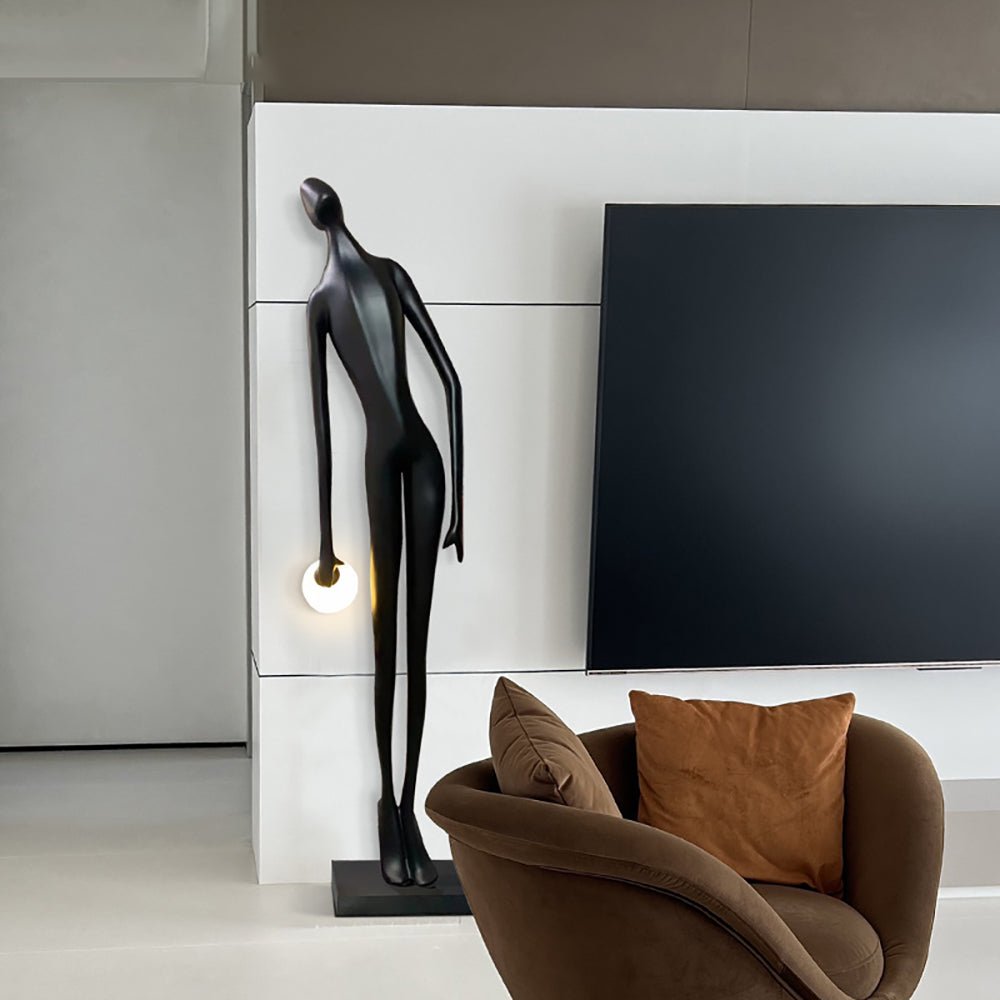 Zolirion Abstract Black Metal Floor Lamp - Blowlighting