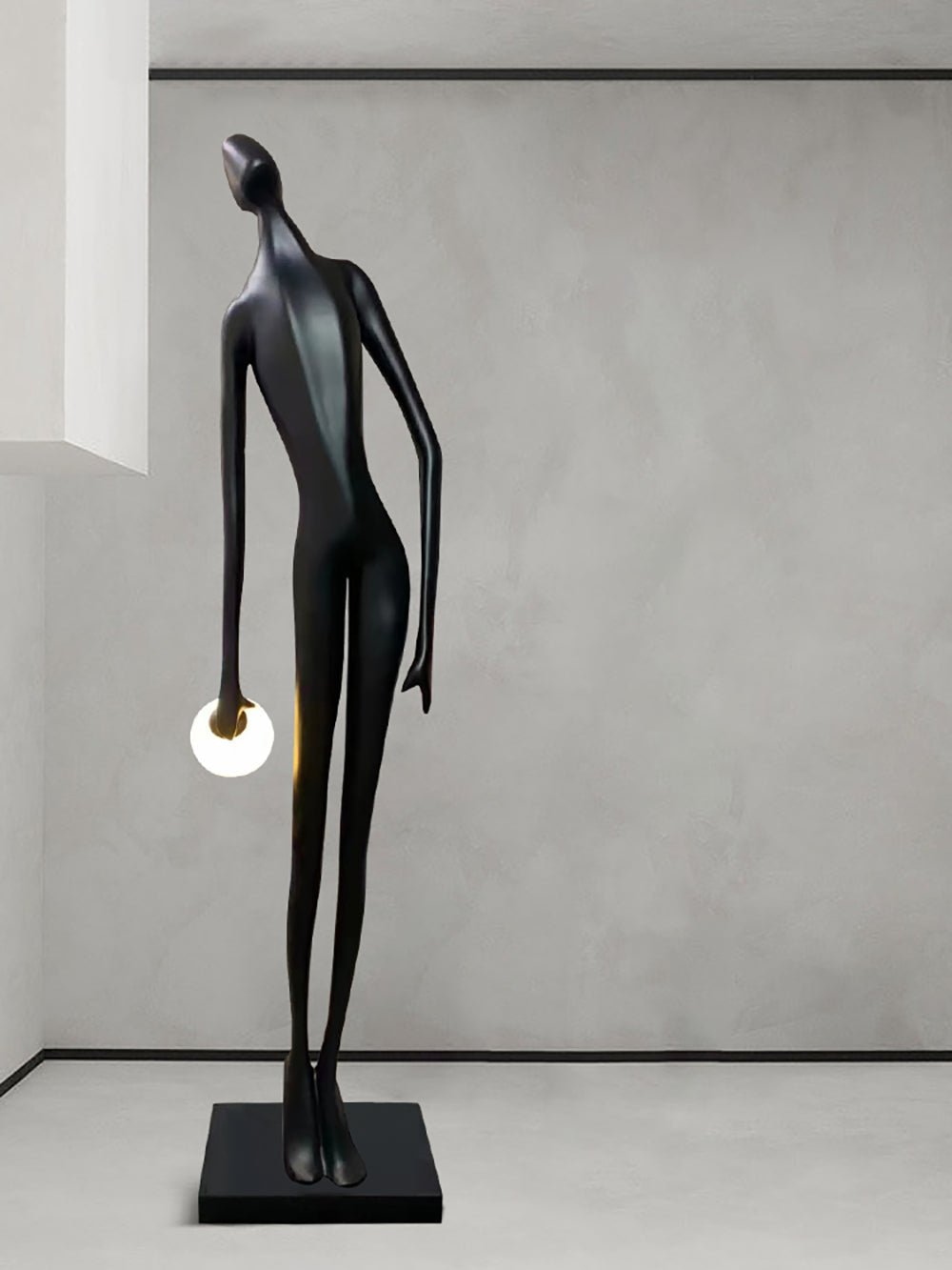 Zolirion Abstract Black Metal Floor Lamp - Blowlighting